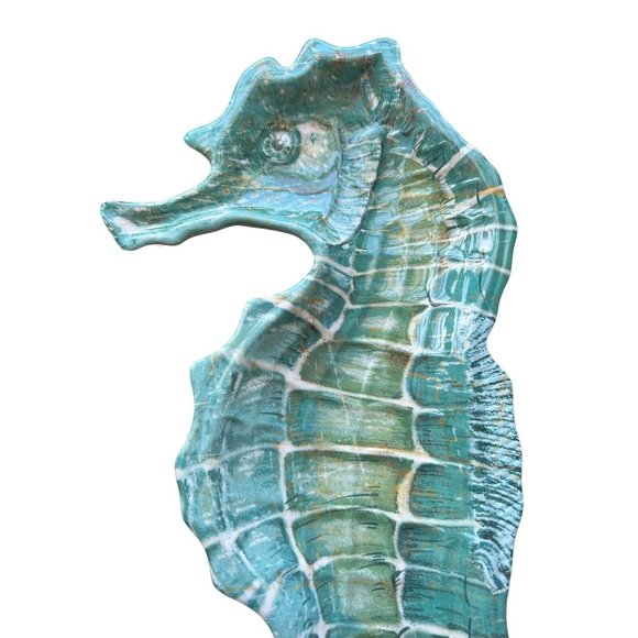 Pier 1 Imports Melamine Plate Seahorse Spikey 12" Hors d'oeurve plate. - Picture 2 of 7